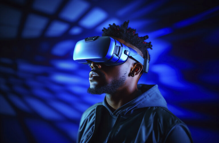 person-wearing-high-tech-vr-glasses-while-surrounded-by-bright-blue-neon-colors